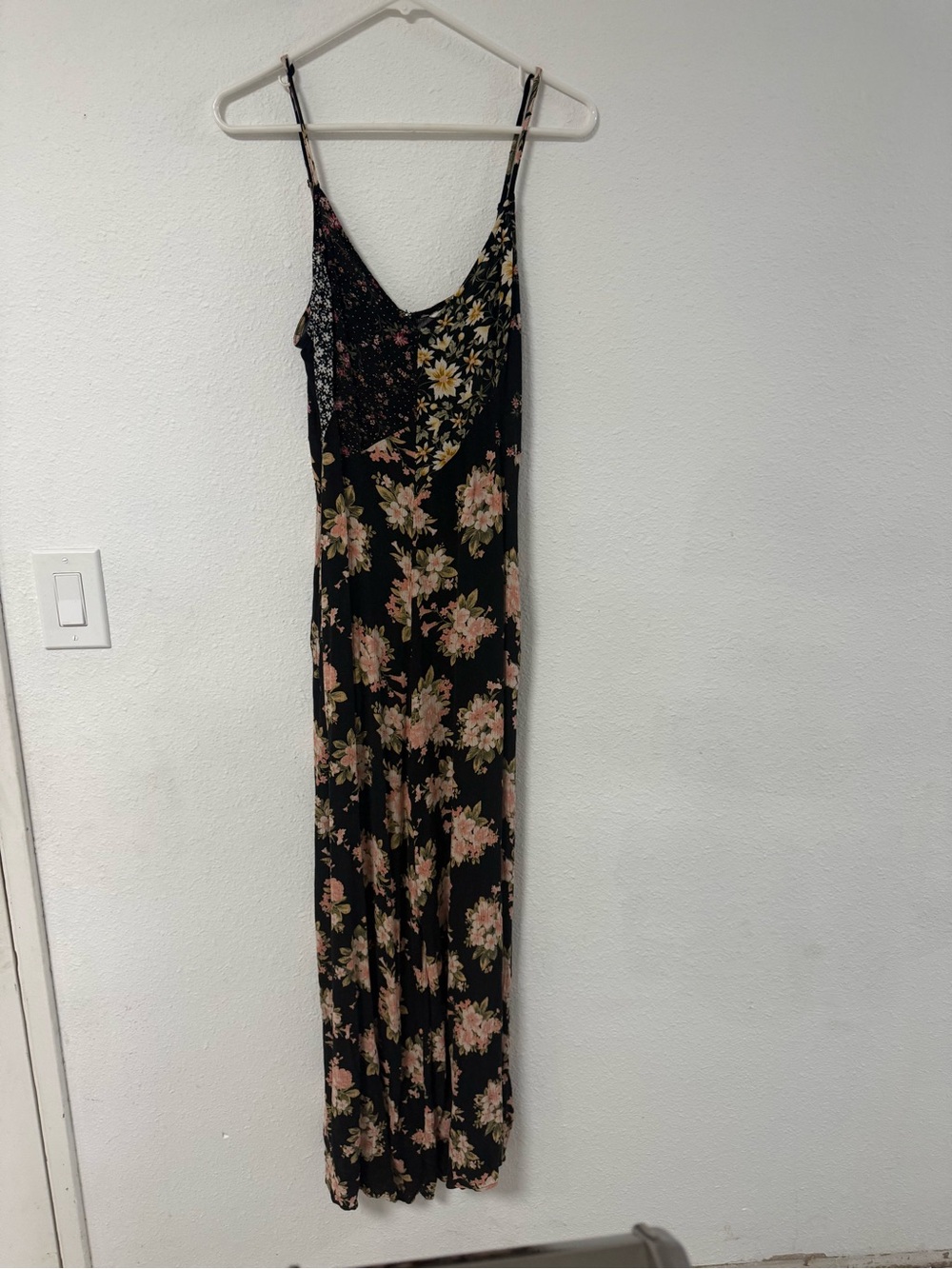 American Eagle Outfitters Black Floral Maxi Romper